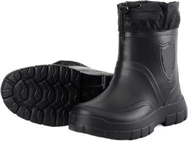 Чоловічі гумові чоботи, вітрозахисні бавовняні гумові чоботи, теплі, легкі гумові чоботи до щиколотки, чорні гумові чоботи без шнурівки, водонепроникні робочі чоботи, чорні, розмір 40 EU