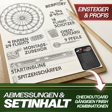 Набір сизалевих дротиків преміум-класу XXL з 9 професійними дротиками 24 професійними стрілками аксесуарами Сталева мішень для дротиків, включаючи монтажний комплект Сталева мішень для дротиків з металевими наконечниками та стартовою лінією