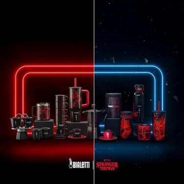 Термос Bialetti Stranger Things, 600 мл світиться в темряві, тримає температуру, не можна мити в посудомийній машині, сріблястий