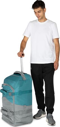 Дорожня сумка-візок normani з функцією рюкзака 90 літрів - рюкзак з фронтальним завантаженням, практичний дорожній візок та рюкзак в одному положенні з 7 відділеннями, колір сірий/бензиновий, 90 літрів