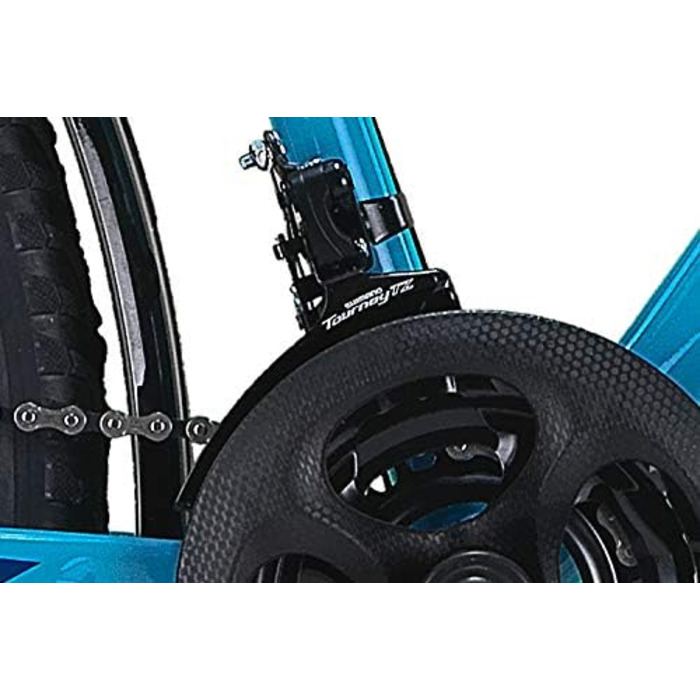 Велосипед 26 дюймів, 21-швидкісна коробка передач Shimano з ліхтарями, що відповідає німецьким правилам дорожнього руху (STVO), бірюзовий колір, подвійна рама