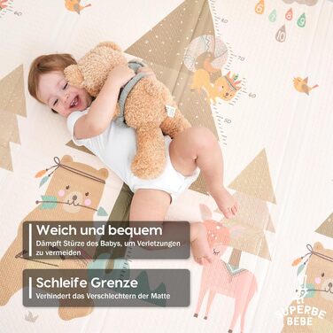 Дитячий килимок Дитячий килимок Дитячий ігровий килимок 180х200х1,5см. Двосторонній і нетоксичний товстий складаний водонепроникни