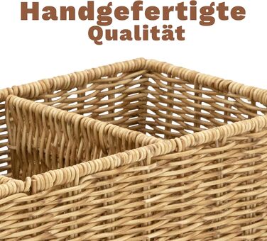 Плетений кошик з 3 відділеннями, плетені кошики для організації, органайзер та зберігання, кошик для зберігання, кошик для бачка унітазу, органайзер для стільниці у ванній кімнаті, світло-коричневий