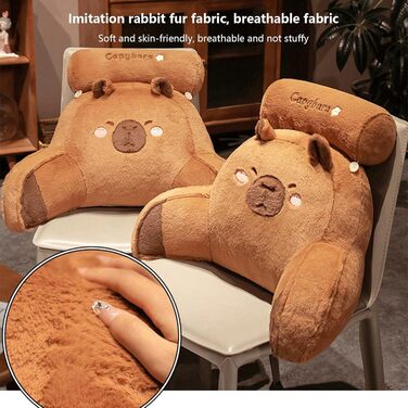 М&39яка подушка для дітей у формі капібари, плюшева подушка для читання у формі капібари, плюшева подушка у формі капібари з опорою для шиї та рук, мила плюшева подушка для спини з тваринками, м&39яка подушка для зберігання речей на дивані, дивані