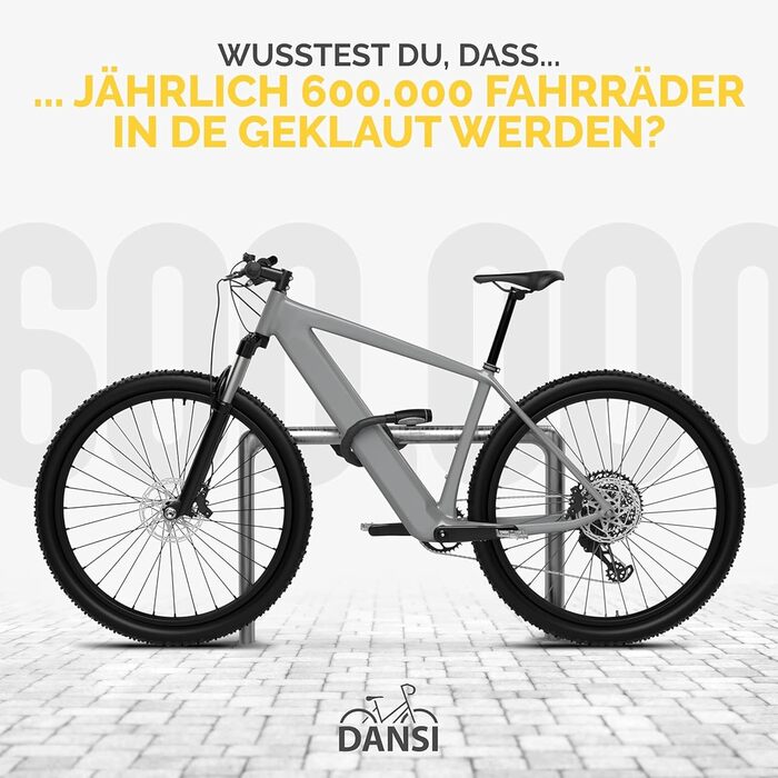 Замок для велосипеда Panzerschloss Надійний захист від крадіжки з 2 ключами Велосипедний замок, замок для байку, велосипедні замки, замки для електровелосипедів 18 x 850 мм