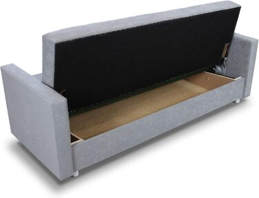 Розкладний диван Suedine Dave - Диван з функцією сну та ящиком для зберігання речей, ліжко, вибір кольорів, розкладний диван, диван від виробника, клік-клак (Сірий (Suedine 06))