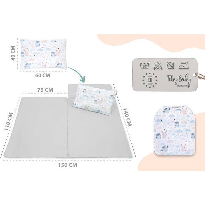 Дитячий спальний мішок з подушкою та блискавкою для малюків 3-7 років - 75x140 см, дитячий спальний мішок для дитячого садка, ковдра-спальний мішок, сертифікований Oeko-Tex, 75 x 140 см, дизайн Galaxy