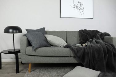 Плед для вітальні, штучне хутро, Rabbit Deluxe, 150x200 см, 750 г/м, плед зі штучного хутра (сірий), сірий, 150 x 200 см