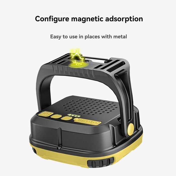 Портативний світлодіодний ліхтар-прожектор, потужний ліхтарик для кемпінгу на свіжому повітрі, риболовлі, надзвичайних ситуацій, акумуляторний робочий ліхтарик, жовтий