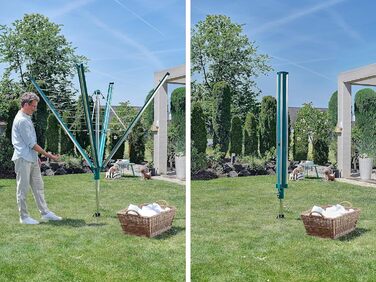 Ротаційна сушильна машина Leifheit Linomatic 500 Deluxe Cover з втягуванням шнура для чистої білизни, парасолька для прання для вс