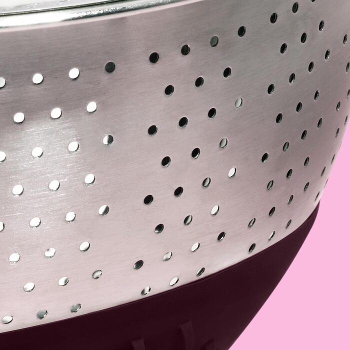 Рис з нержавіючої сталі (баклажани) Миска для миття - Друшляк для миття рису та овочів - З нековзною силіконовою ніжкою