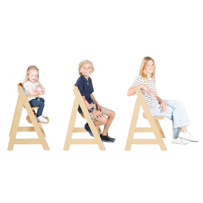 Дитячий стільчик для годування roba Sit Up Flex - Дерев'яний стільчик для годування, який росте разом з дитиною - Регульований сті