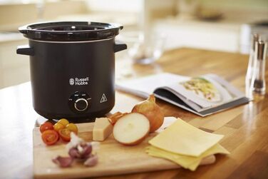 Повільна плита Russell Hobbs важка керамічна каструля 3,5 л для вибору розподілу температури Дошка для повільної плити (поверхня шкільної дошки, 3 налаштування температури та функція підтримки тепла, 200 Вт) Повільна плита 24180-56