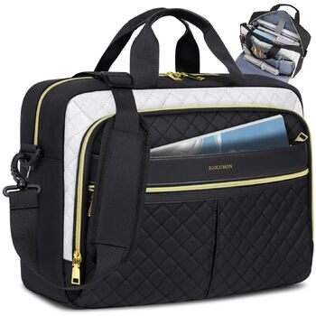 Жіноча сумка для ноутбука 17,3 дюйма, портфель, водонепроникна сумка для ноутбука, робоча сумка, бізнес-сумка, сумка через плече, сумка-мессенджер 17,3 дюйма, чорно-біла