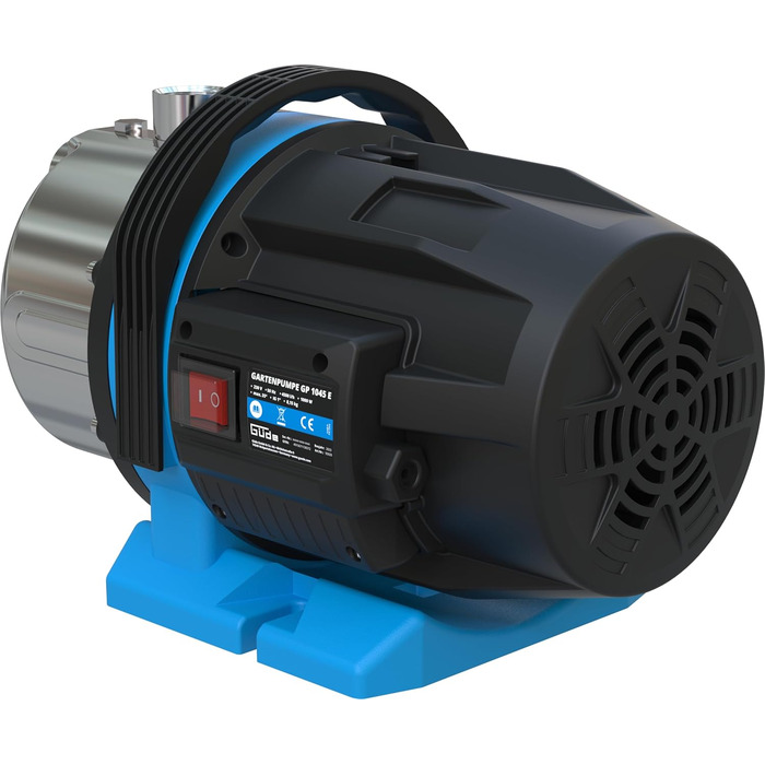 Садовий насос GP 1045 E (1000 Вт, продуктивність 4500 л/год, макс. висота подачі 45 м, макс. висота всмоктування 8 м, корпус насоса з нержавіючої сталі, робоче колесо з Noryl, термозахисний вимикач, ергономічна ручка для перенесення)