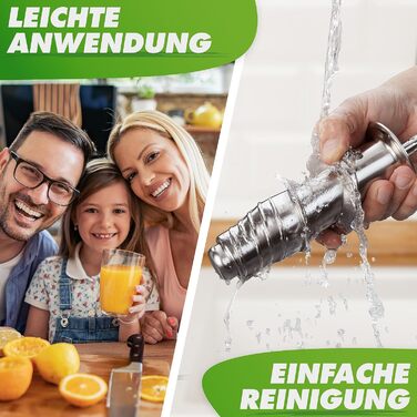 Повільна соковижималка GREEN-PRESS STAINLESS STEEL 304 Гвинт з нержавіючої сталі без BPA I німецький бренд I Переможець тесту соковижималки для цілих фруктів і селери, овочів і фруктів 2023 року Allrounder Електрична соковижималка Silver Knight / Нержавію