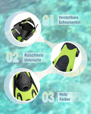 Регульовані ласти для сноркелінгу Hikeen короткі ласти для плавання для дорослих з відкритою п&39ятою, ласти для дайвінгу унісекс, включаючи сітчасту сумку 37-41