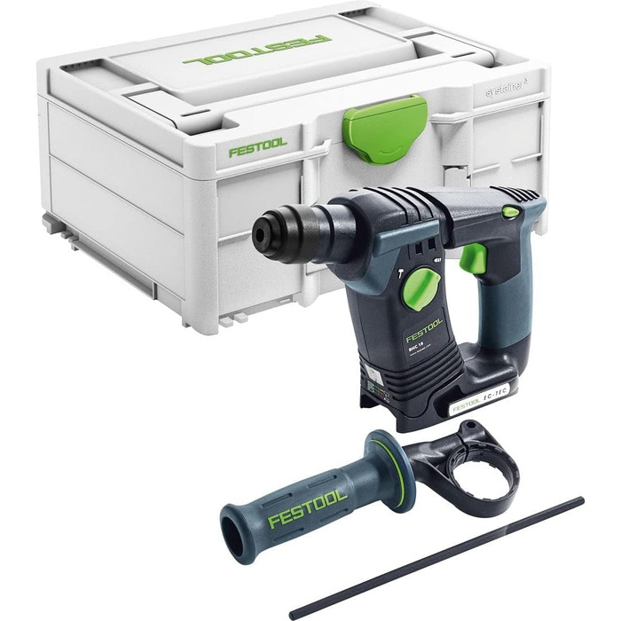 Акумуляторний перфоратор Festool BHC 18-Basic (з додатковою ручкою, обмежувачем глибини), в кейсі