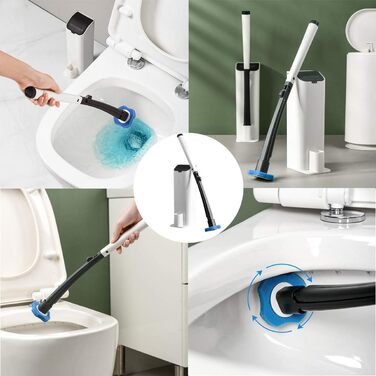 Набір одноразових щіток для туалету AnMelon з настінним кріпленням - Одноразова система очищення туалету з 16 змінними насадками д