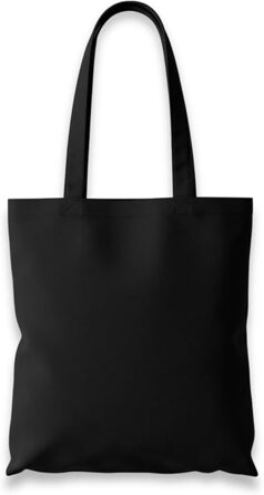 Високоякісна багаторазова бавовняна сумка-шопер для покупок, 100% натуральний льон,  екологічна багаторазова сумка для їжі та повсякденного використання, чорна