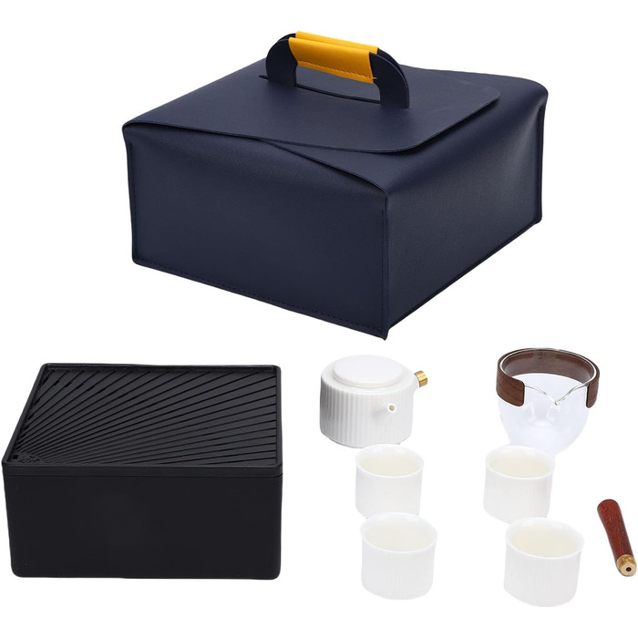 Керамічний чайник для подорожей Авто-Чай з елегантними чашками, ідеальний для пікніків та офісу