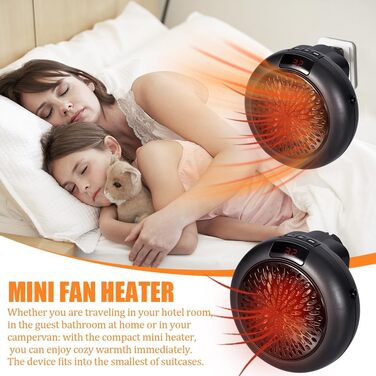 Міні-вентилятор-обігрівач, що підключається до мережі, 800 Вт, підключається до мережі, вентилятор-обігрівач з пультом дистанційного керування, портативний керамічний PTC-обігрівач для ванної кімнати, настінний підключається до мережі, вентилятор-обігріва