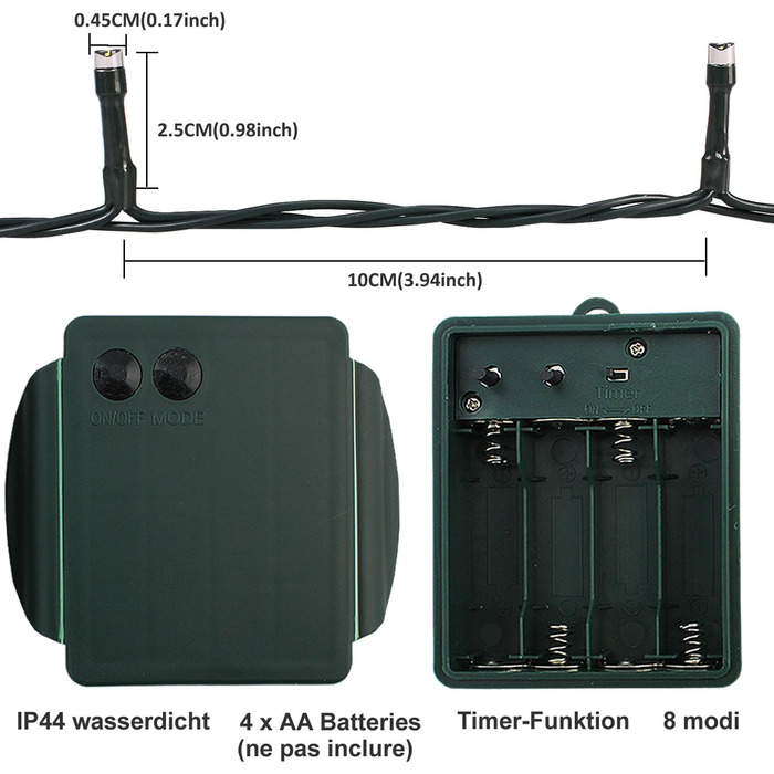 Світлодіодні гірлянди на батарейках, 8 режимів та таймер YOSION