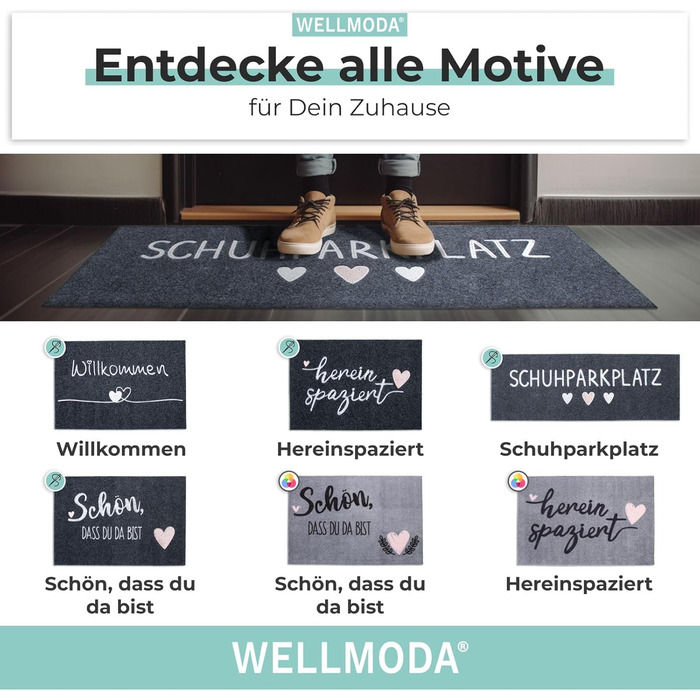 Килимок для паркування взуття Нашитий напис Надзвичайно міцний Можна прати в пральній машині та нековзний Килимок для використання на вулиці та всередині приміщень Килимок для дверей 35x100 см