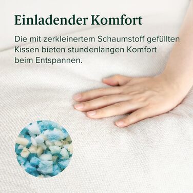 Крісло-шезлонг Zinus Ada, букле, металевий каркас з подушками з подрібненого пінопласту