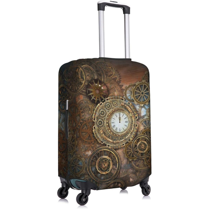 Чохол для валізи Ржавий Стімпанк захисний еластичний чохол від подряпин і пилу, чорний, розмір 80