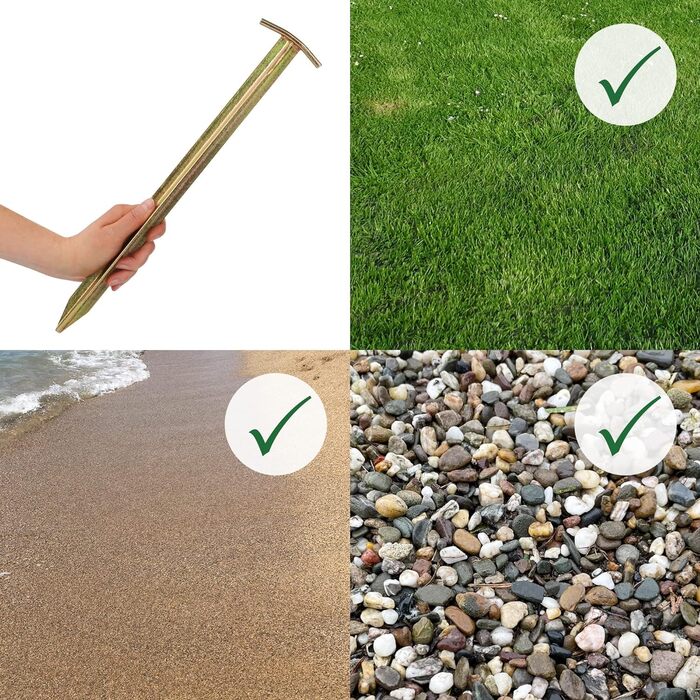 Ваш GEAR 8 x Кілочок для намету TT 400 Набір сталевих кілочків Т-подібного профілю 400 x 80/25 x 20 мм