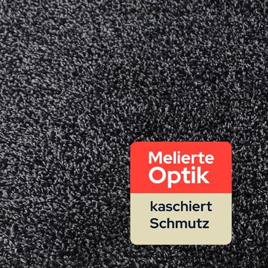 Ідеї в текстилі Килимок для вловлювання бруду Aqua Stop - Антрацит, 60x100 см, Килимок для дверей, що миється, з нековзною вініловою основою, без бордюрів, тонкий та абсорбуючий 60 x 100 см Антрацит