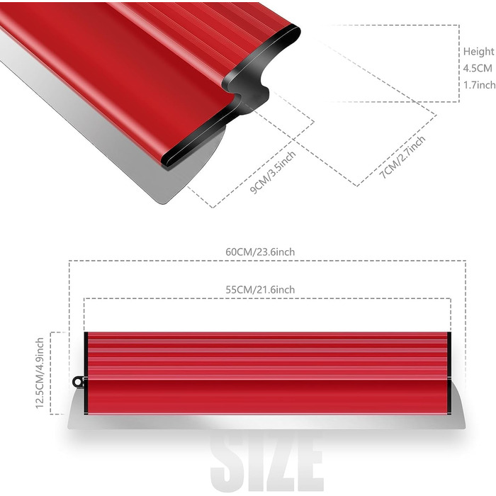 Дюйми/60 см шпателі для поверхні, інструмент для шпателя з лезом з нержавіючої сталі для великої робочої зони Будівельний інструмент для оздоблення стін 24 дюйми, 24