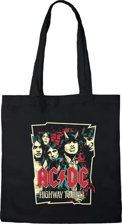 Сумка бавовняна TOTE BAG ACDC ACDC GROUP, артикул BWACDCRBB003, чорна, 38 x 40 см