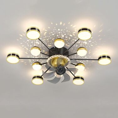 Вт світлодіодний стельовий світильник з регулюванням яскравості, стельовий вентилятор зі світлодіодним підсвічуванням, регульовано