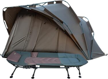Намет MK-Angelsport Anglerset Fort Knox Dome 8-ніжне ліжко Великий короповий намет з водяним стовпом 10 000 мм, алюмінієвим каркасом, багатофункціональними дверима, підлогою та зручним рибальським ліжком.