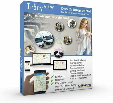 Комплект миттєвого запуску Tracy-OB12 Компактний GPS-трекер OBD2 для автомобіля/вантажівки, включаючи відстеження в ЄС, попередньо встановлену SIM-карту, портал і додаток. 12 місяців повного покриття. Підключіть, і вперед