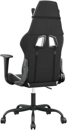 Ігрове крісло INLIFE чорно-біле зі штучної шкіри, Меблі, Крісла, Ігрові крісла, Біле, 16,1 кг, 3143646