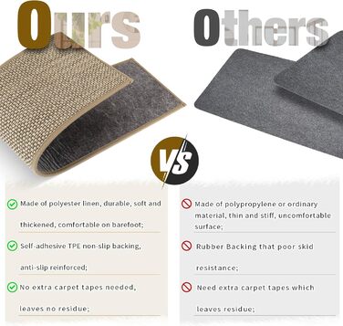 Нековзні килимки для сходів для дерев&39яних сходів у приміщенні, 22,9 x 91,4 см, 8 шт. , надзвичайно широкі сходинки, килим, доріжка для сходів, подушки для сходів з багаторазовим клеєм, для собак, 9 x 36 дюймів, бежевий 8