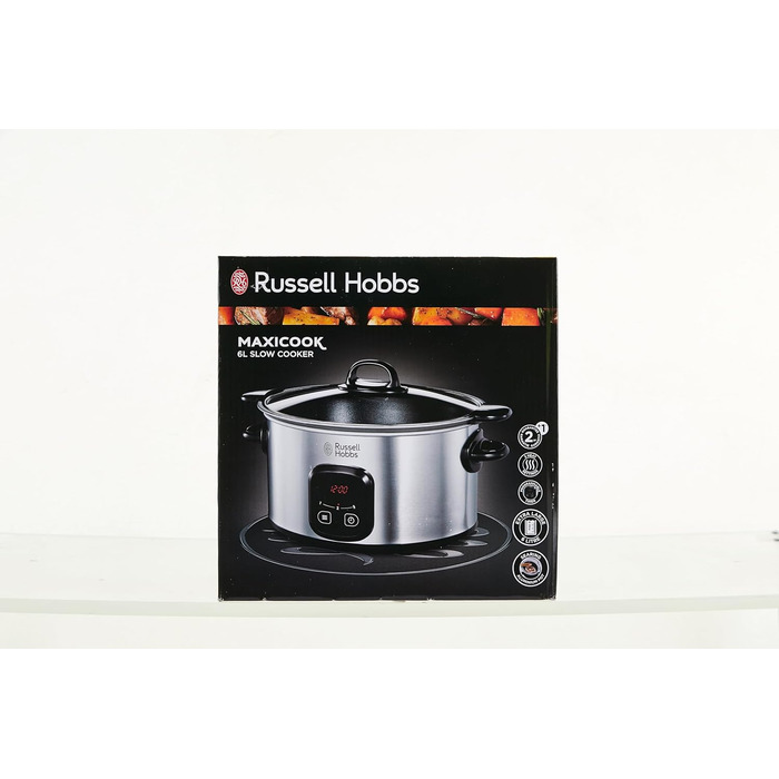 Повільноварка Russell Hobbs каструля з антипригарним покриттям 6 л XL, програмований таймер/час приготування Maxicook (3 налаштува