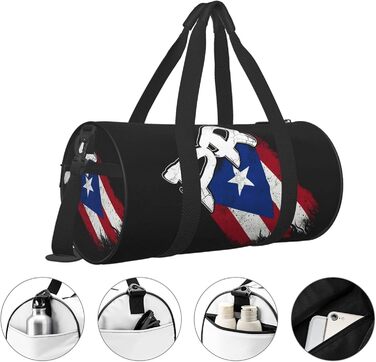 Спортивна сумка з прапором Пуерто-Ріко, велика дорожня сумка для фітнесу та подорожей на вихідні для чоловіків та жінок