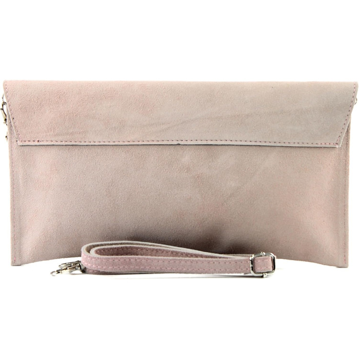 Жіноча замшева шкіряна сумка-клатч через плече T106, вечірня сумка ручної роботи, Італійського кольору, рожево-бежевого кольору, 2 шт.