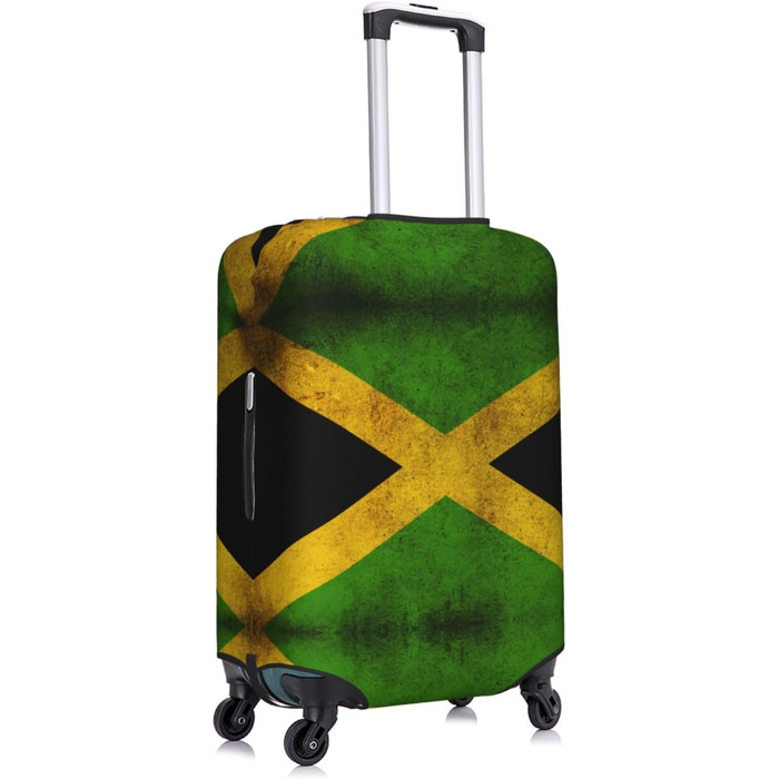Чохол для валізи з вінтажним прапором Ямайки, міцний захист для багажу, підходить для валіз розміром 45,7 - 81,3 см, розмір XL, Чорний, X-Large