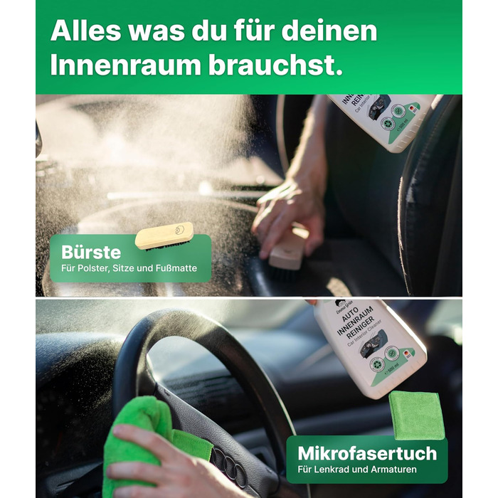Набір засобів для чищення салону автомобіля 500 мл щітка та тканина з мікрофібри - Засіб для чищення салону автомобіля Cockpit Car
