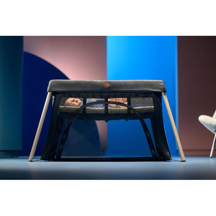 Дорожнє ліжечко Maxi-Cosi Calao Light, суперкомпактне та легке, матрац CloudCore, 2 рівні для сну, дорожня сумка, для новонароджених та малюків (0-3 роки), макс. 15 кг, Beyond Green Eco