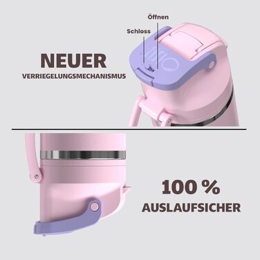 Ізольована пляшка для води OISIZ з нержавіючої сталі 720 мл з кришкою-трубочкою 2-в-1, захисним замком One Click, 100 герметична, зберігає напої холодними протягом 24 годин, вакуумна пляшка для води об&39ємом 24 унції для подорожей та спорту, фіолетовий к