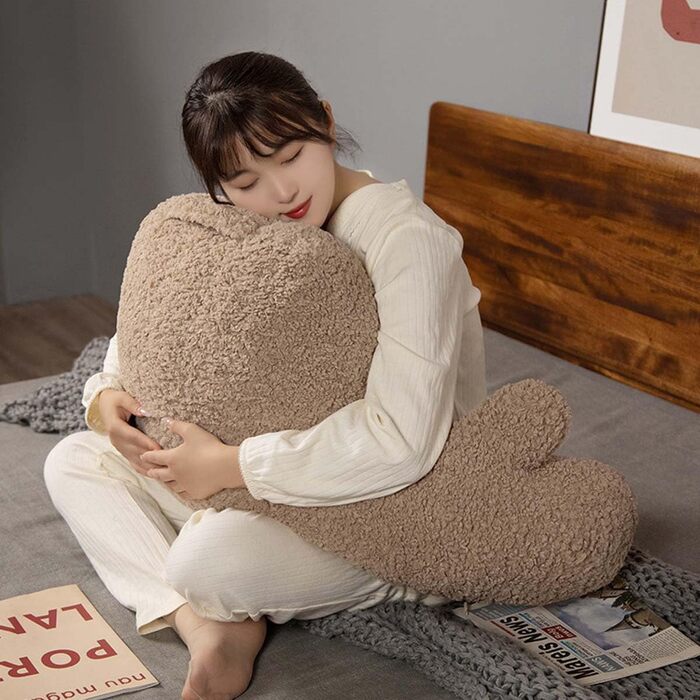 Пухнаста подушка для читання з шерпа-флісу з підлокітниками для сидіння в ліжку, читання, ігор, перегляду телевізора, поперекової підтримки, м&39якої подушки, підставки для дивана, підтримки спини, валика для шиї 68x36 см, кава