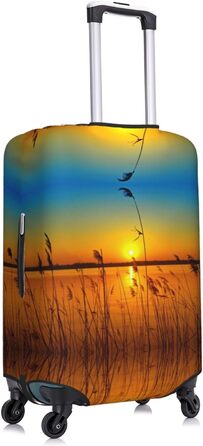 Чохол для валізи Прибережна тростина з принтом, еластичний захист від подряпин та пилу, чорний, розмір 95