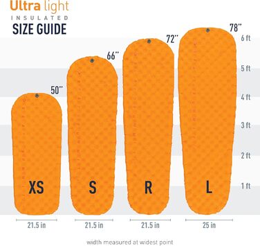 Надлегкий ізольований килимок для сну з повітрям - Ультралегкий килимок для сну Thermolite - Надзвичайно компактний - Система блокування подушки - 2,5 сезони - Мішок-насос - Туристичний - Помаранчевий Звичайний Помаранчевий