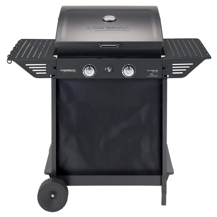 Газовий гриль Campingaz Xpert 200 LXD BBQ-візок з 2 алюмінізованими пальниками Кришка з термометром Потужність 7.1 кВт Решітка для підігріву 2 складані бічні столики